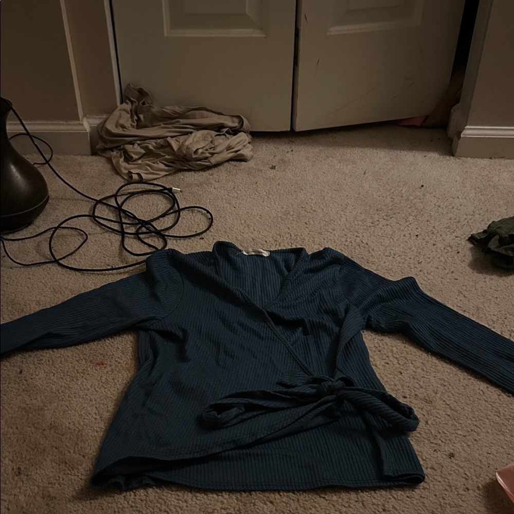 Caution To The Wind Teal Knit Top